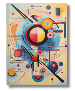 Kandinsky's Symphonic Vision: Front cover abstraction, a ruled-line masterpiece inspired by Composition 8's dynamic harmony.