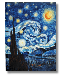 Starry Night Van Gogh Inspired Ruled Line Notebook: Captivating front cover featuring a celestial masterpiece. Elevate your writing.