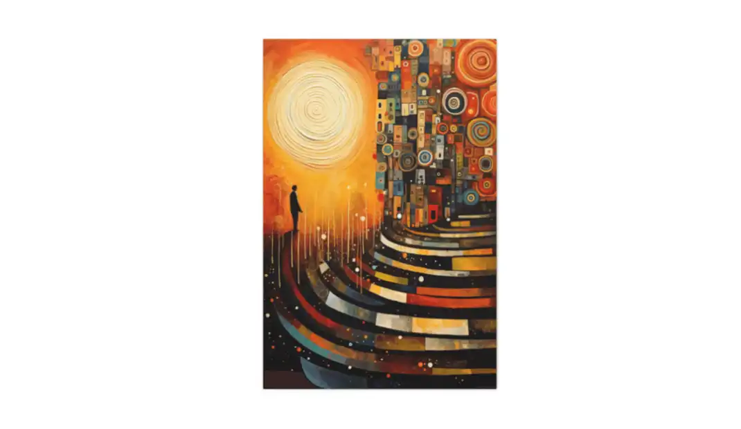 Spiritual Totems Canvas: A Klimt-inspired abstract masterpiece, infusing spaces with elegance and artistic energy.