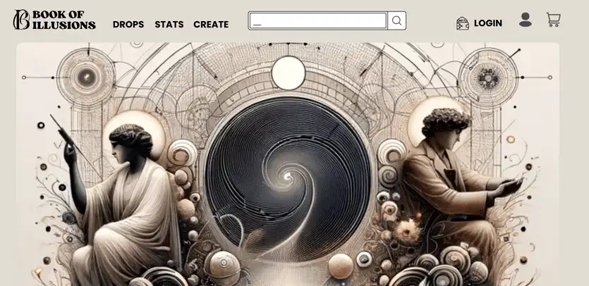 NFT detail page showcasing 'Psyche Illusions' artwork with viewer engagement stats