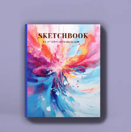 Front View of Richter-Inspired Art Sketchbook Portfolio with Colorful Cover