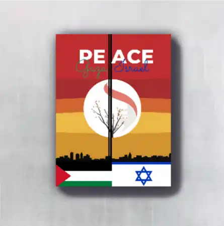 Gaza Israel Peace Journal Front Cover on Plain Gray Background
