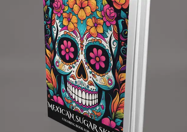 Mexican Sugar Skulls Coloring Book - Side View