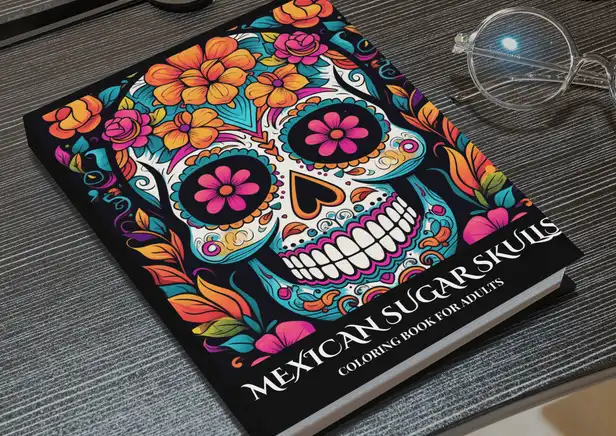 Mexican Sugar Skulls Coloring Book - Alternate Desk Arrangement