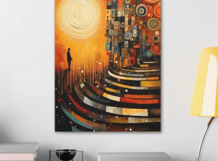 Spiritual Totems' canvas in stylish office decor by Uniques.